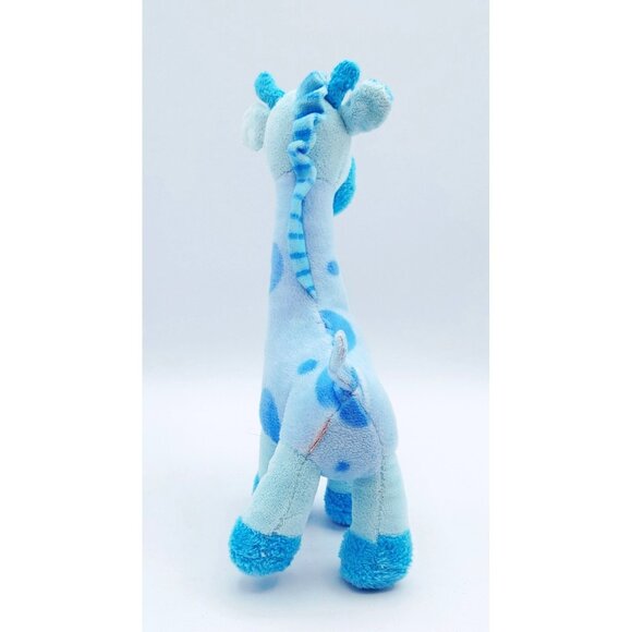 Gitzy Baby Plush Giraffe 10" Rattle Blue Stuffed Toy - Picture 4 of 4